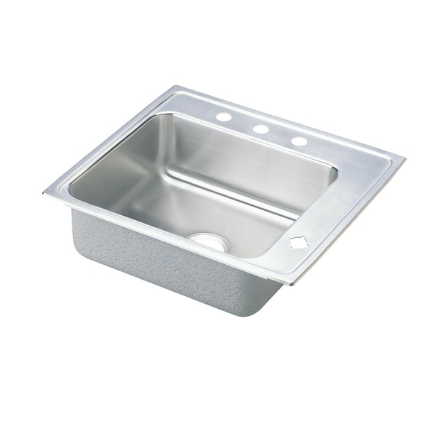 Elkay Lustertone Stainless Steel 25 X 22 X 7-5/8 Single Bowl Top Mount Classroom Sink DRKRQ2522R2 - main